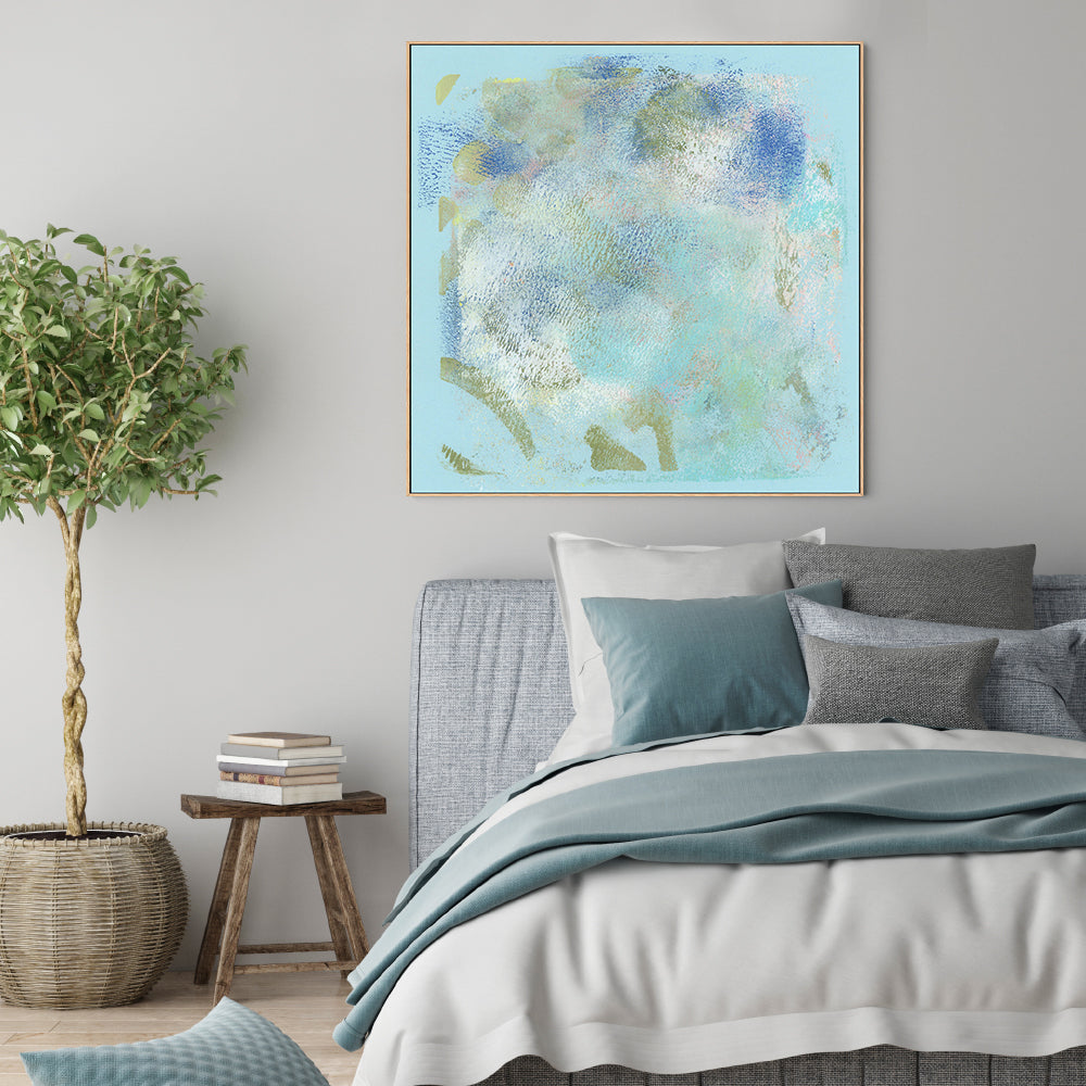 Aqua Mist , Hand-Painted Canvas