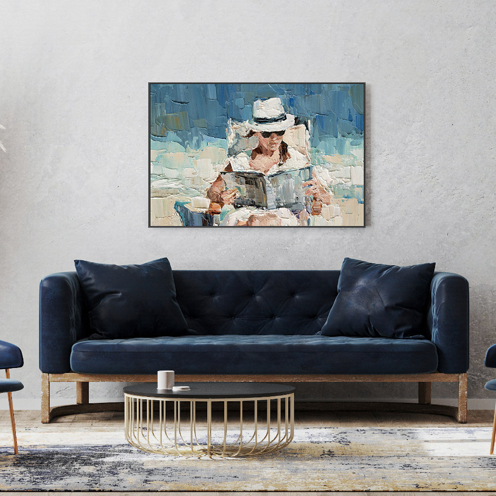 On Vacation , Hand-Painted Canvas