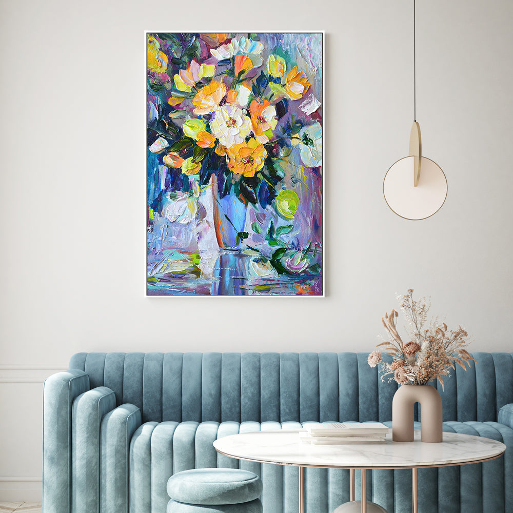 Orange Poppies , Hand-Painted Canvas