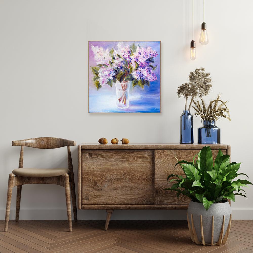 Violet Blooms , Hand-painted Canvas