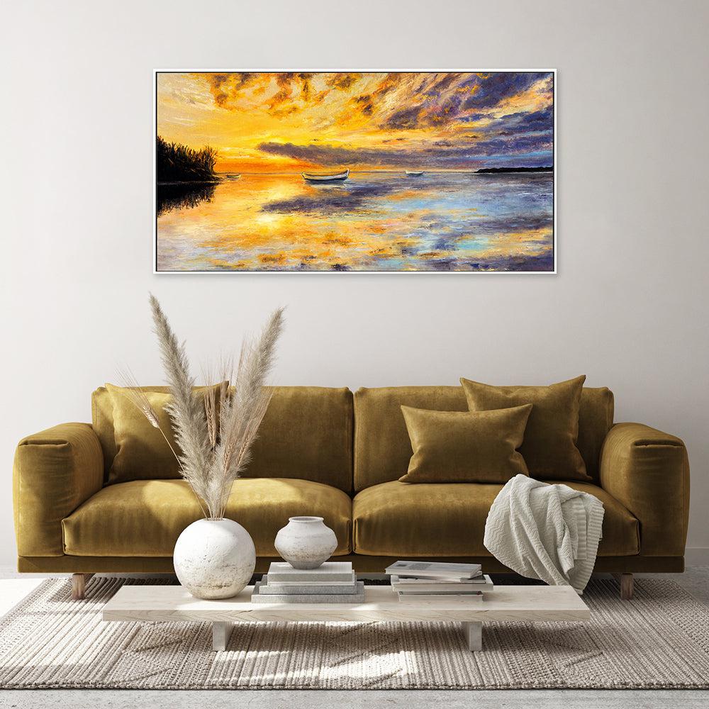 Warmth Through The Clouds , Hand-painted Canvas