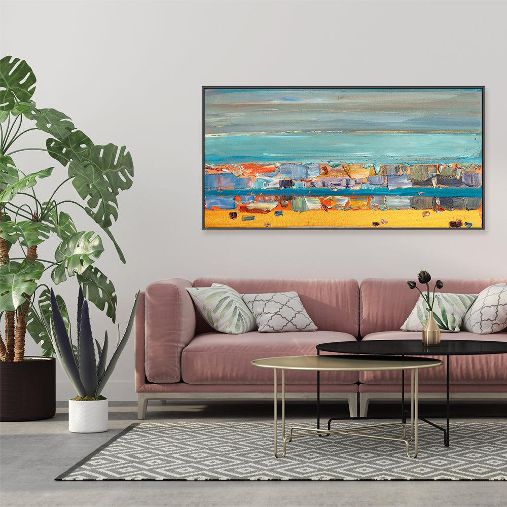 At the Beach , Hand-painted Canvas