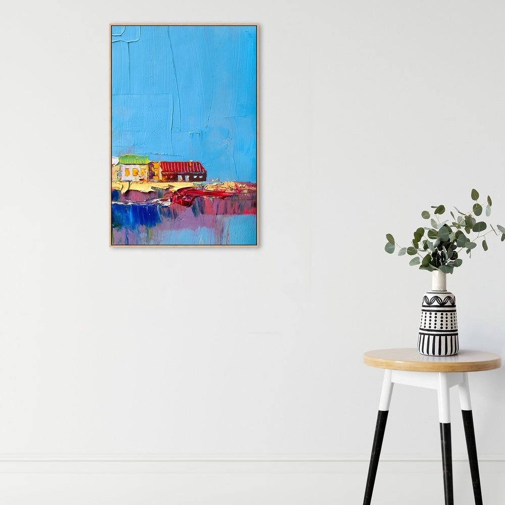 wall-art-print-canvas-poster-framed-A Towns Reflection-by-Gioia Wall Art-Gioia Wall Art