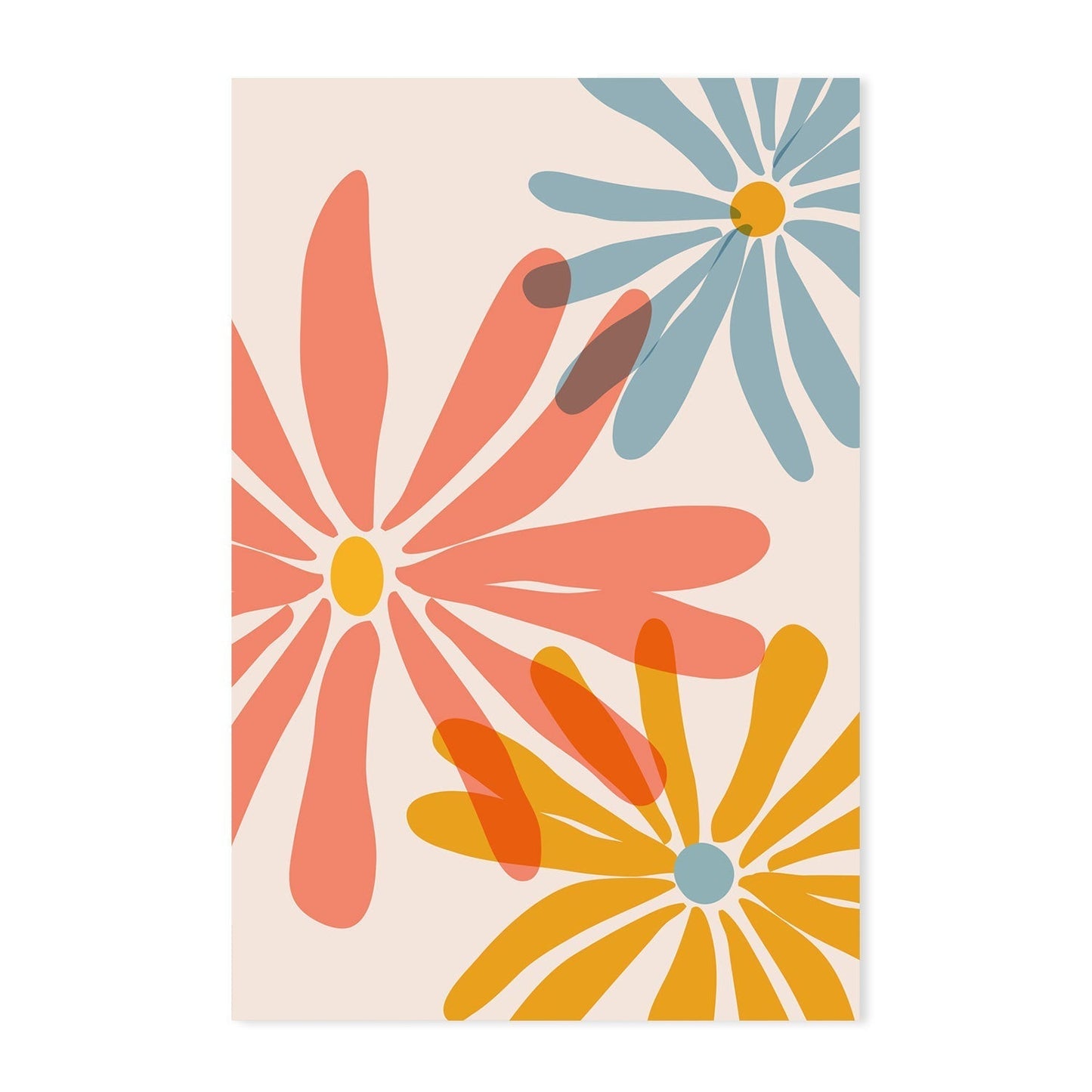 wall-art-print-canvas-poster-framed-Aquamarine Vase & Vibrant Flowers, Set of 2-GIOIA-WALL-ART