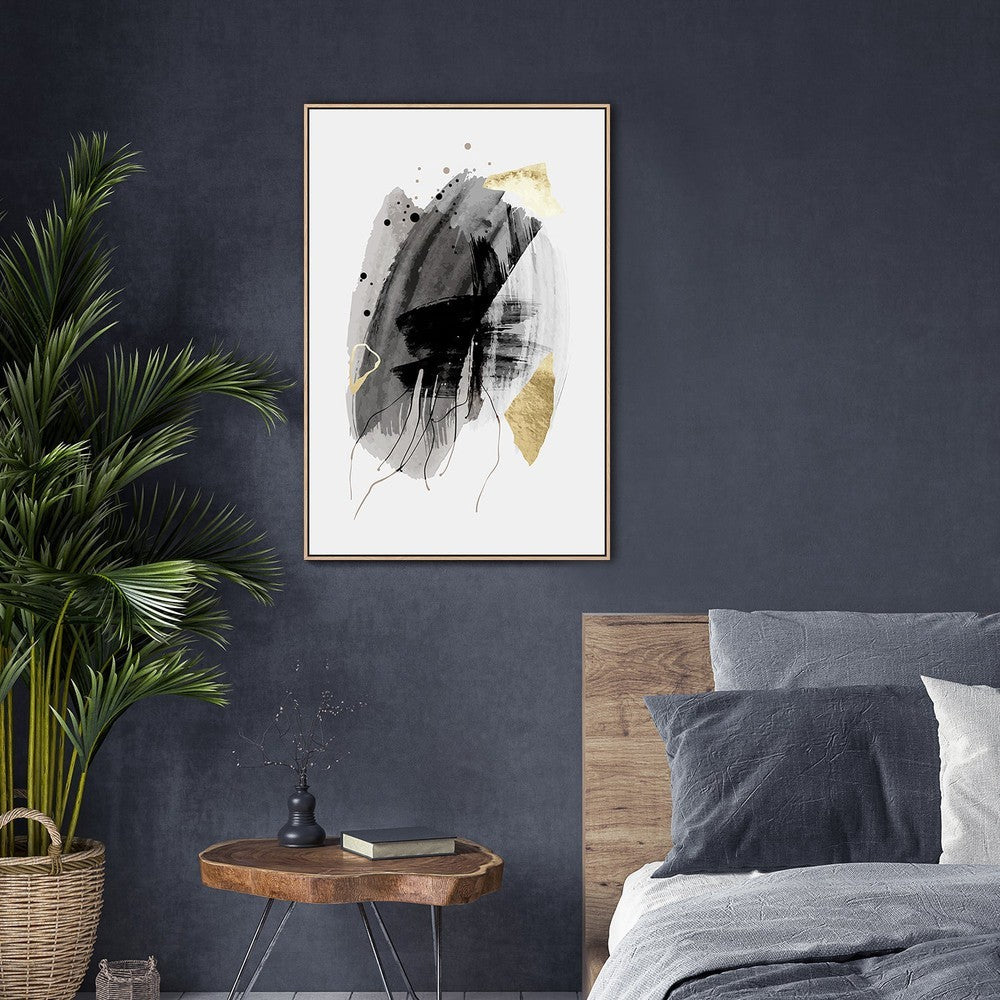 wall-art-print-canvas-poster-framed-Black And Gold Abstract, Style A-by-Gioia Wall Art-Gioia Wall Art