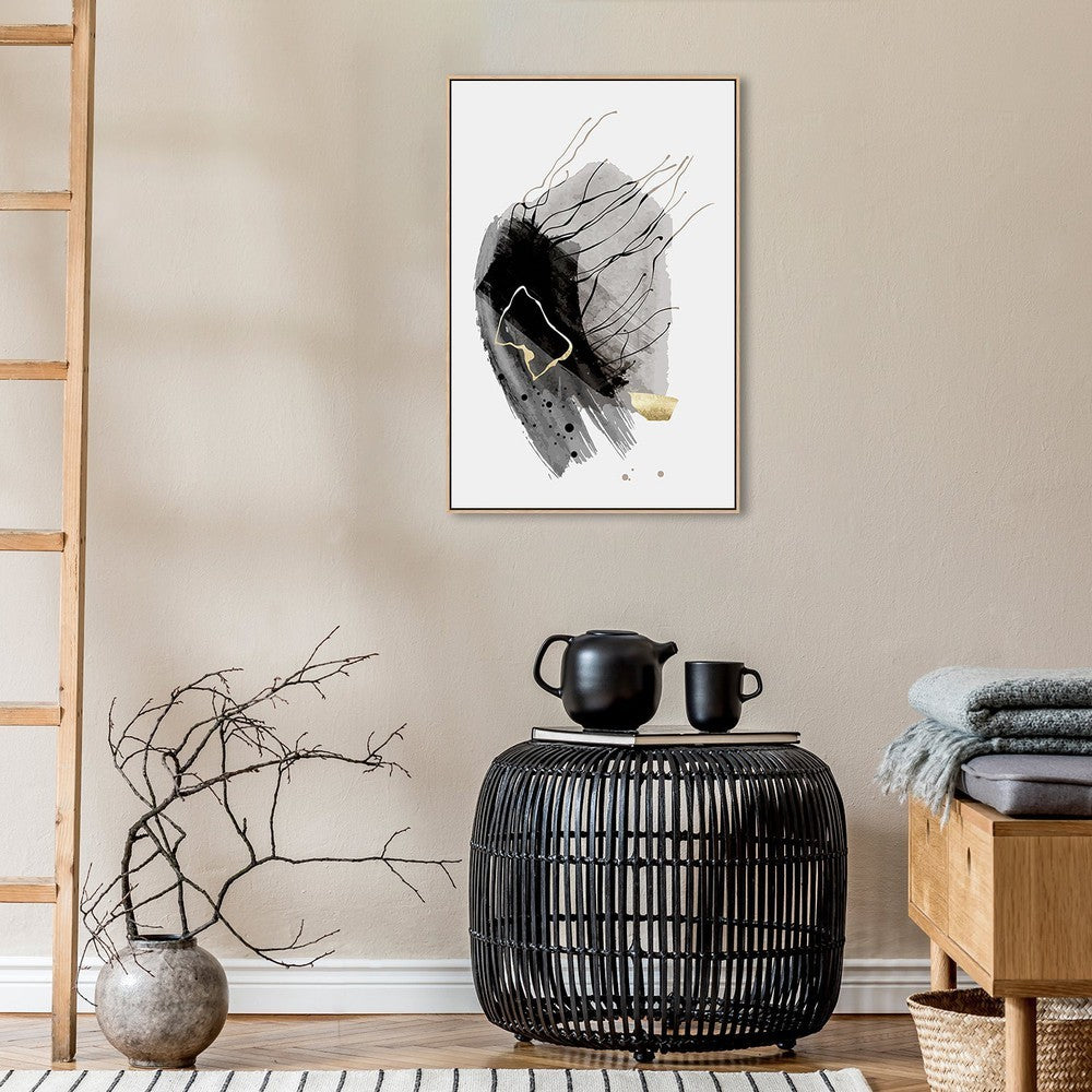 wall-art-print-canvas-poster-framed-Black And Gold Abstract, Style B-by-Gioia Wall Art-Gioia Wall Art