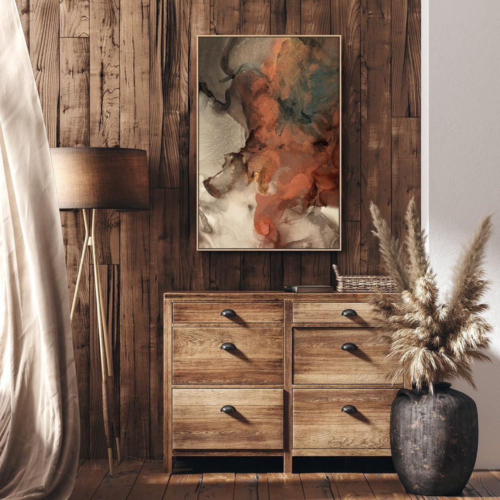 wall-art-print-canvas-poster-framed-Tan And Orange Abstract, Style B-by-Gioia Wall Art-Gioia Wall Art