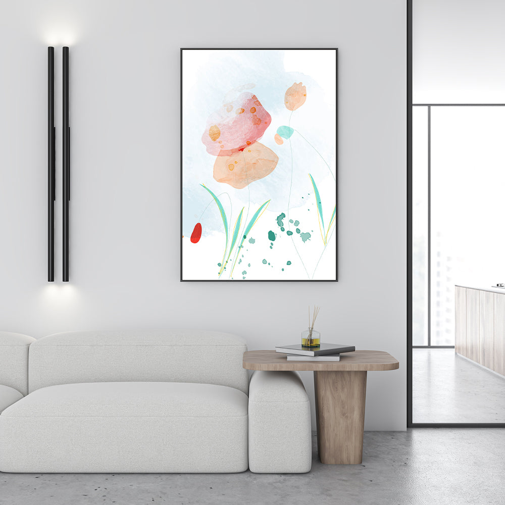 wall-art-print-canvas-poster-framed-Watercolour Flower Garden, Style B-GIOIA-WALL-ART