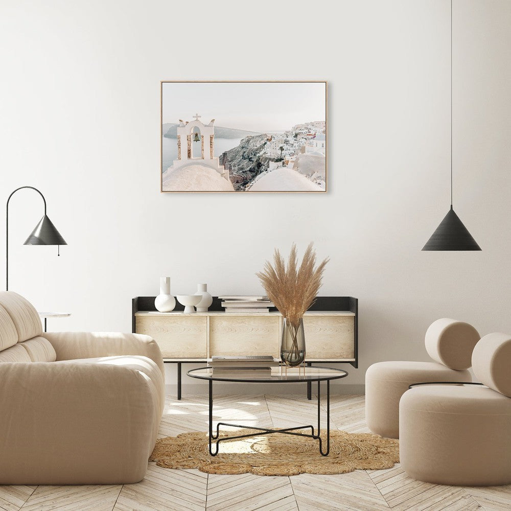 wall-art-print-canvas-poster-framed-White Houses And Churches In Summer-by-Gioia Wall Art-Gioia Wall Art