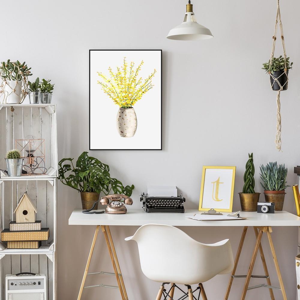 wall-art-print-canvas-poster-framed-Yellow Flowers In A Vase, Style A-by-Gioia Wall Art-Gioia Wall Art
