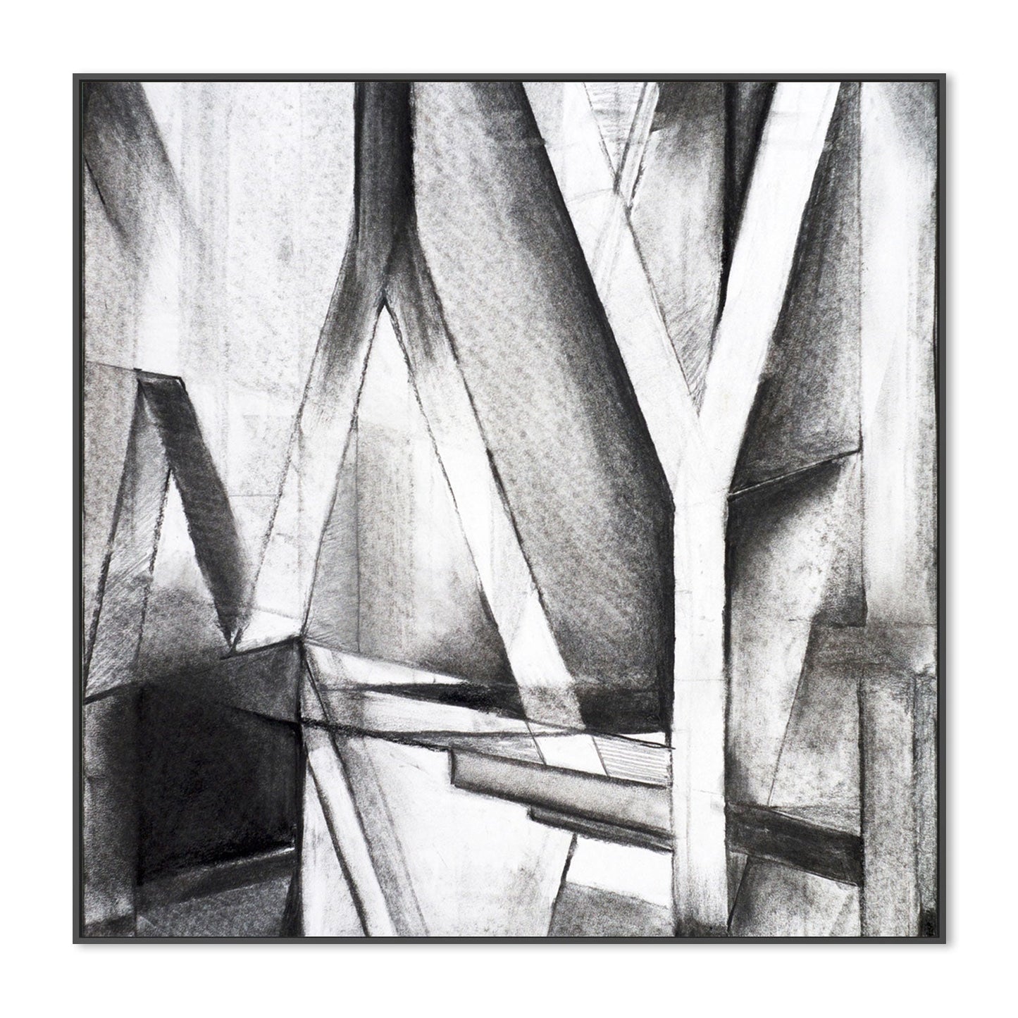 Monochrome Angles, Style A, Hand-Painted Canvas