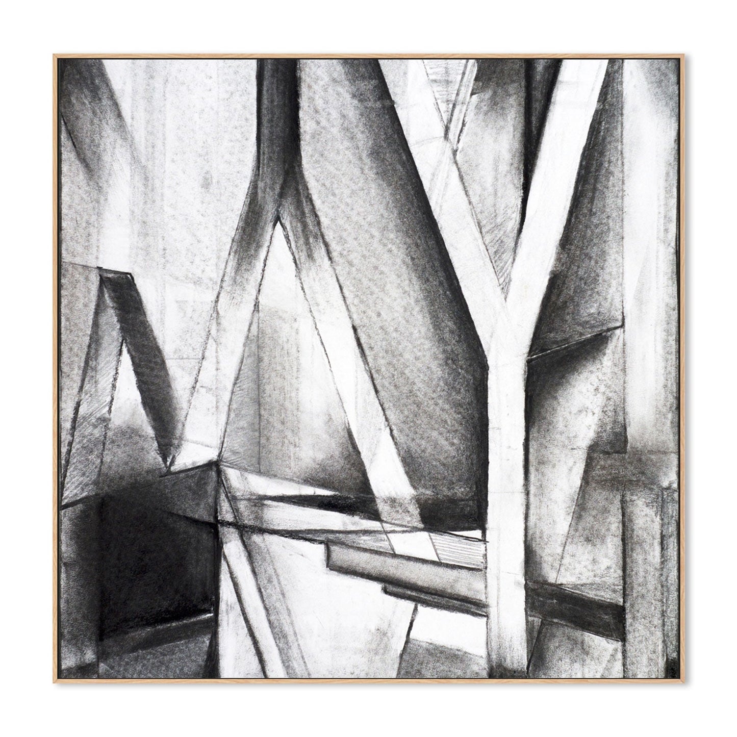 Monochrome Angles, Style A, Hand-Painted Canvas