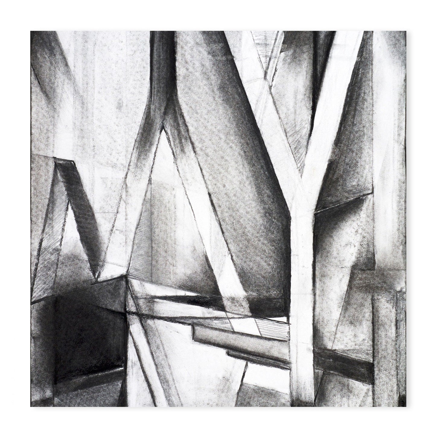 Monochrome Angles, Style A, Hand-Painted Canvas