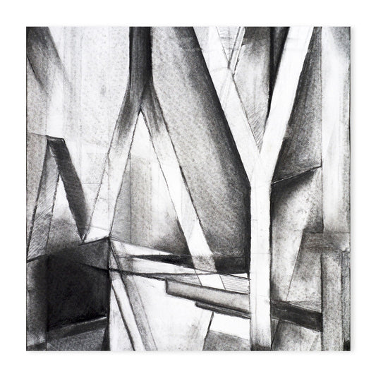 Monochrome Angles, Style A, Hand-Painted Canvas