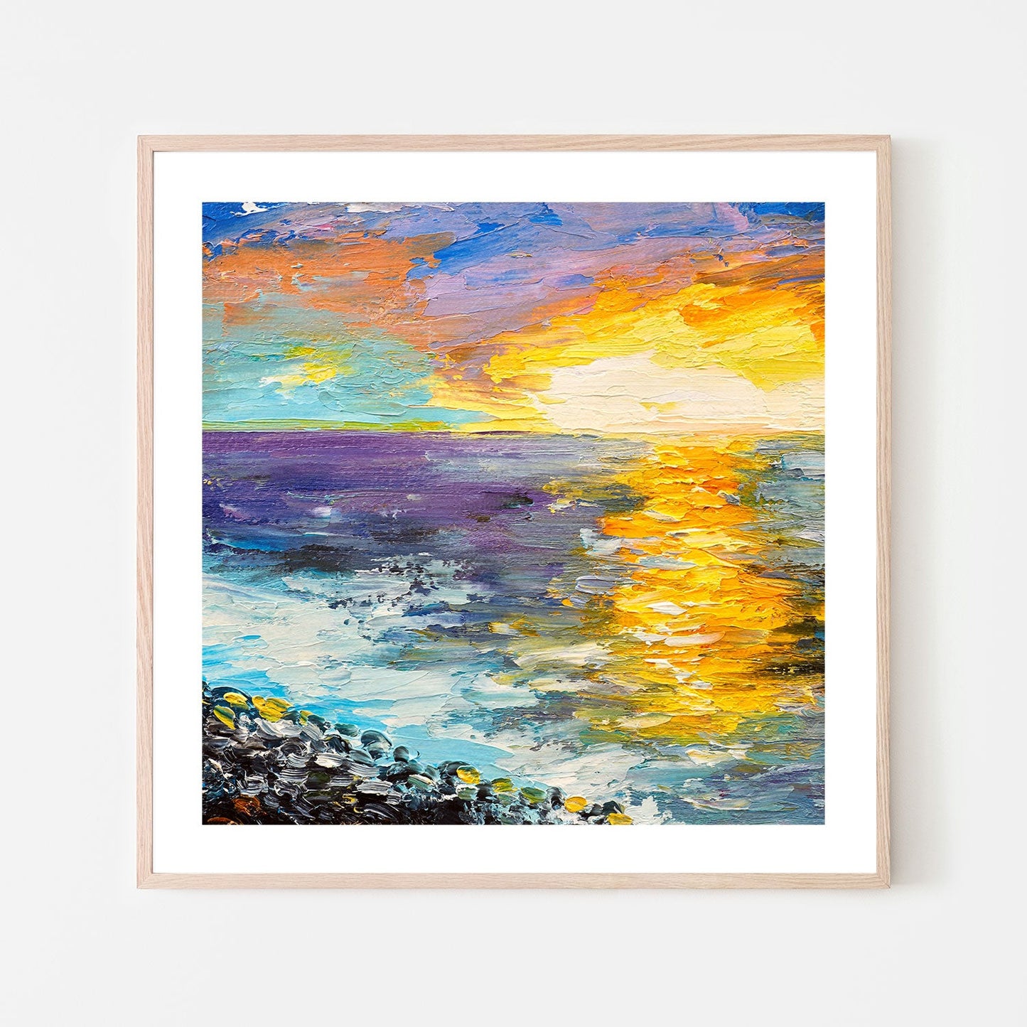Reflected Sunset, Style A, Hand-Painted Canvas