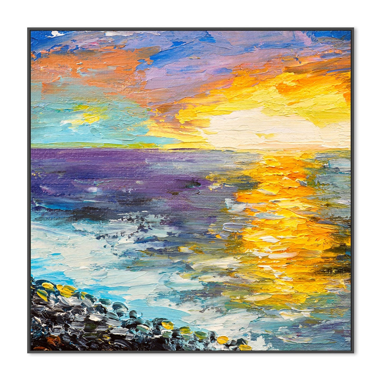 Reflected Sunset, Style A, Hand-Painted Canvas