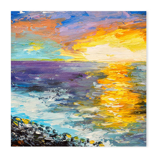 Reflected Sunset, Style A, Hand-Painted Canvas