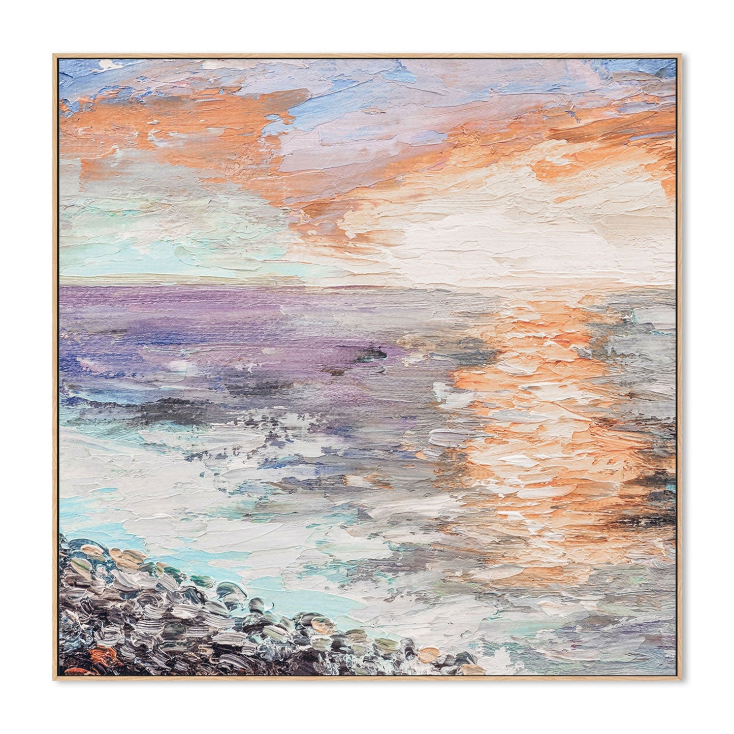 Reflected Sunset, Style B, Hand-Painted Canvas