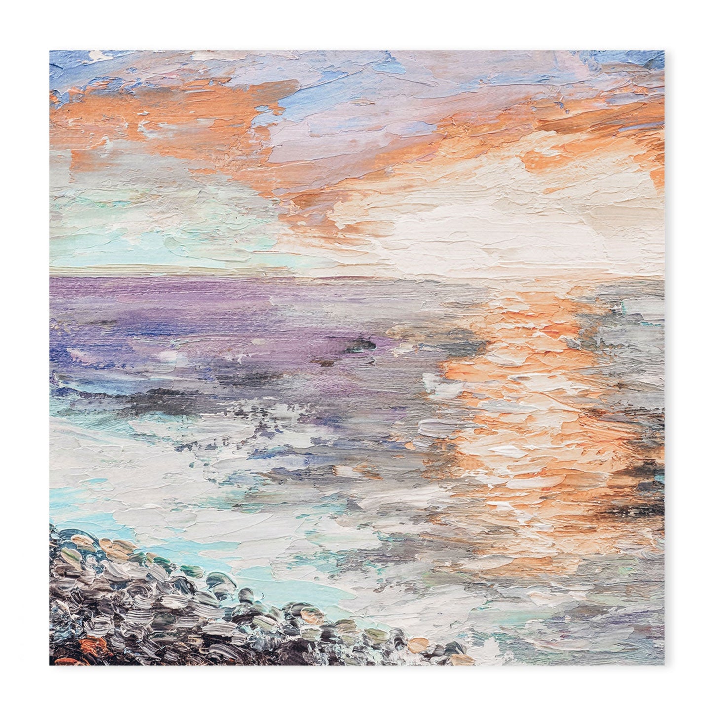 Reflected Sunset, Style B, Hand-Painted Canvas