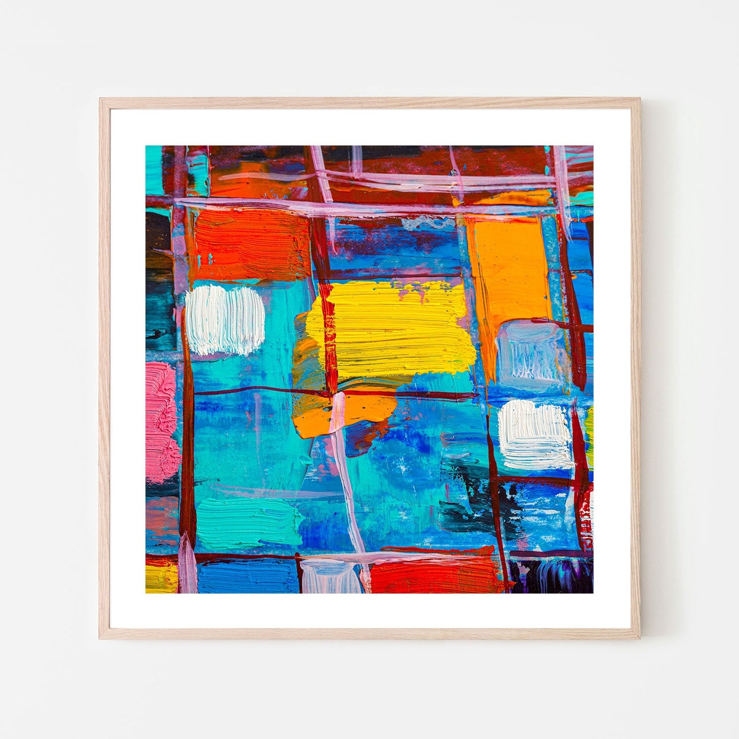 Coloured Squares, Style A, Hand-Painted Canvas