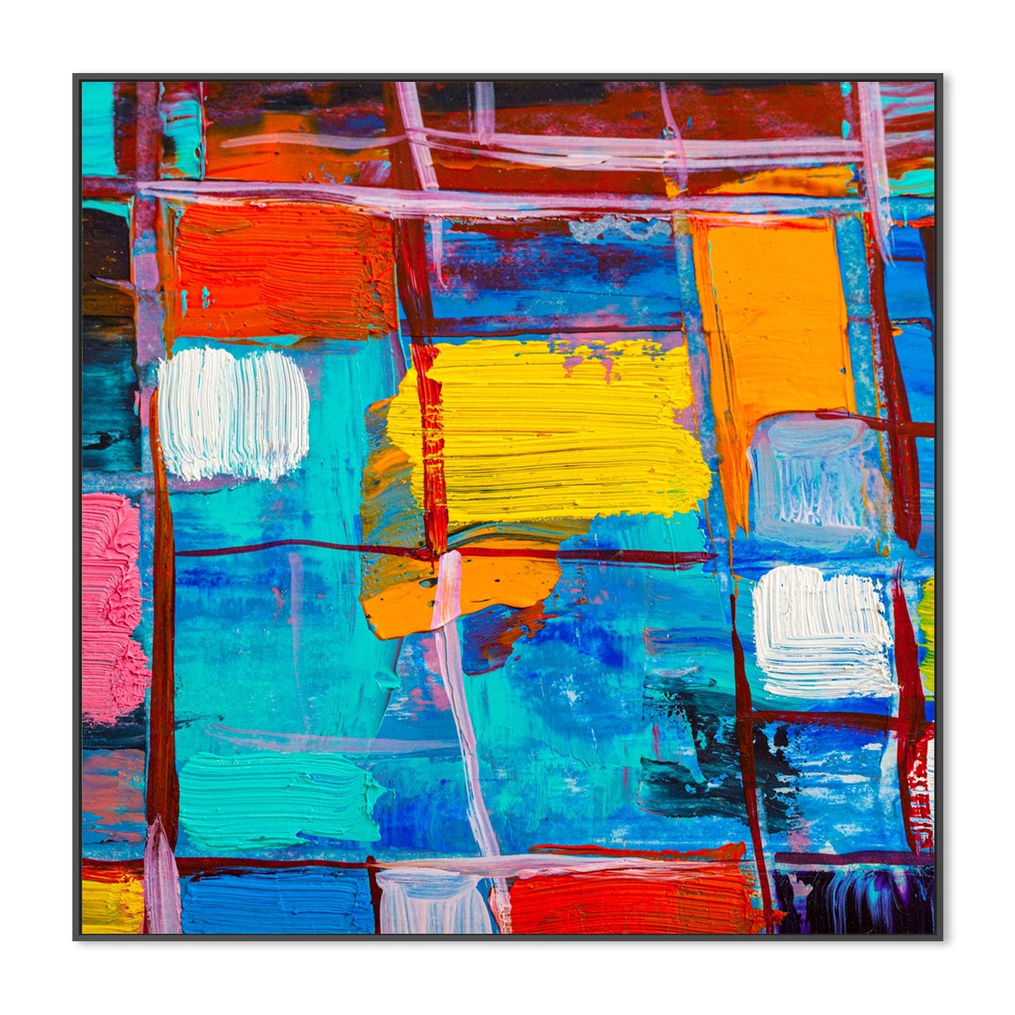 Coloured Squares, Style A, Hand-Painted Canvas