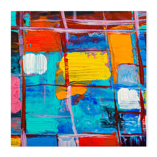 Coloured Squares, Style A, Hand-Painted Canvas