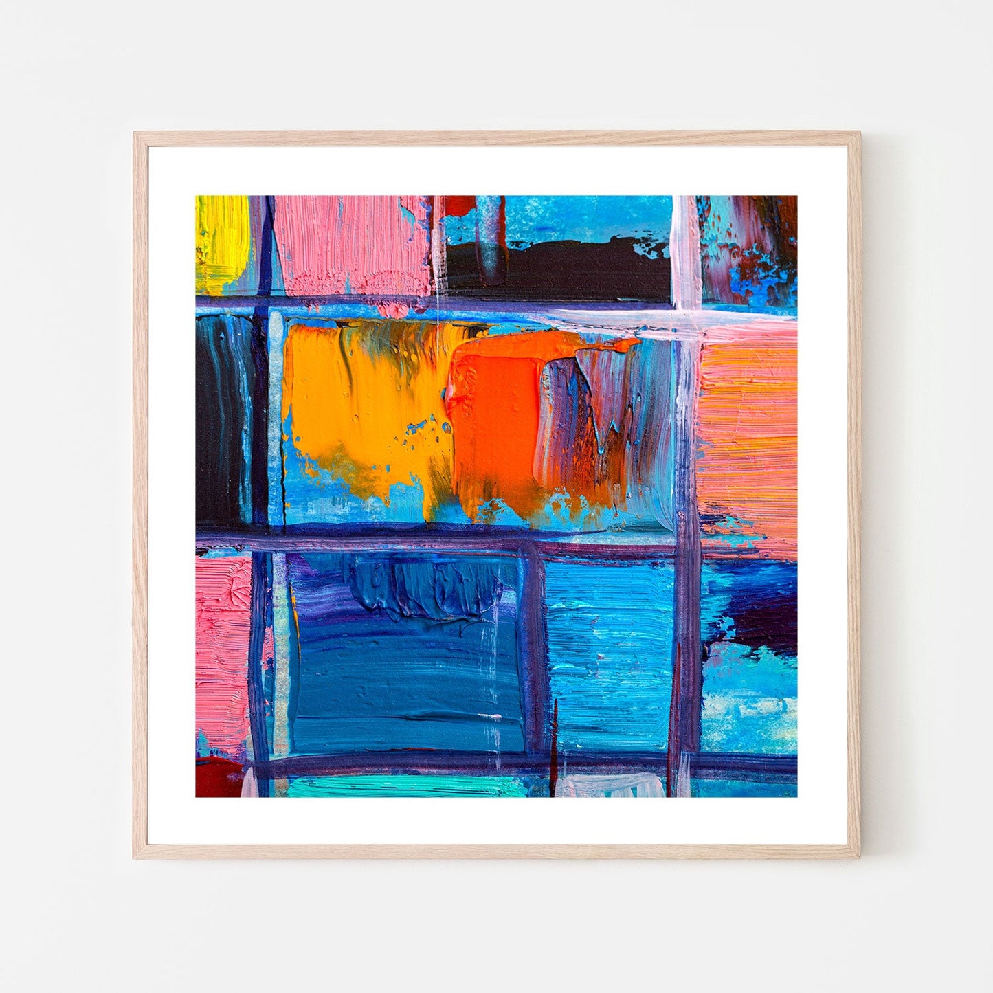 Coloured Squares, Style B, Hand-Painted Canvas