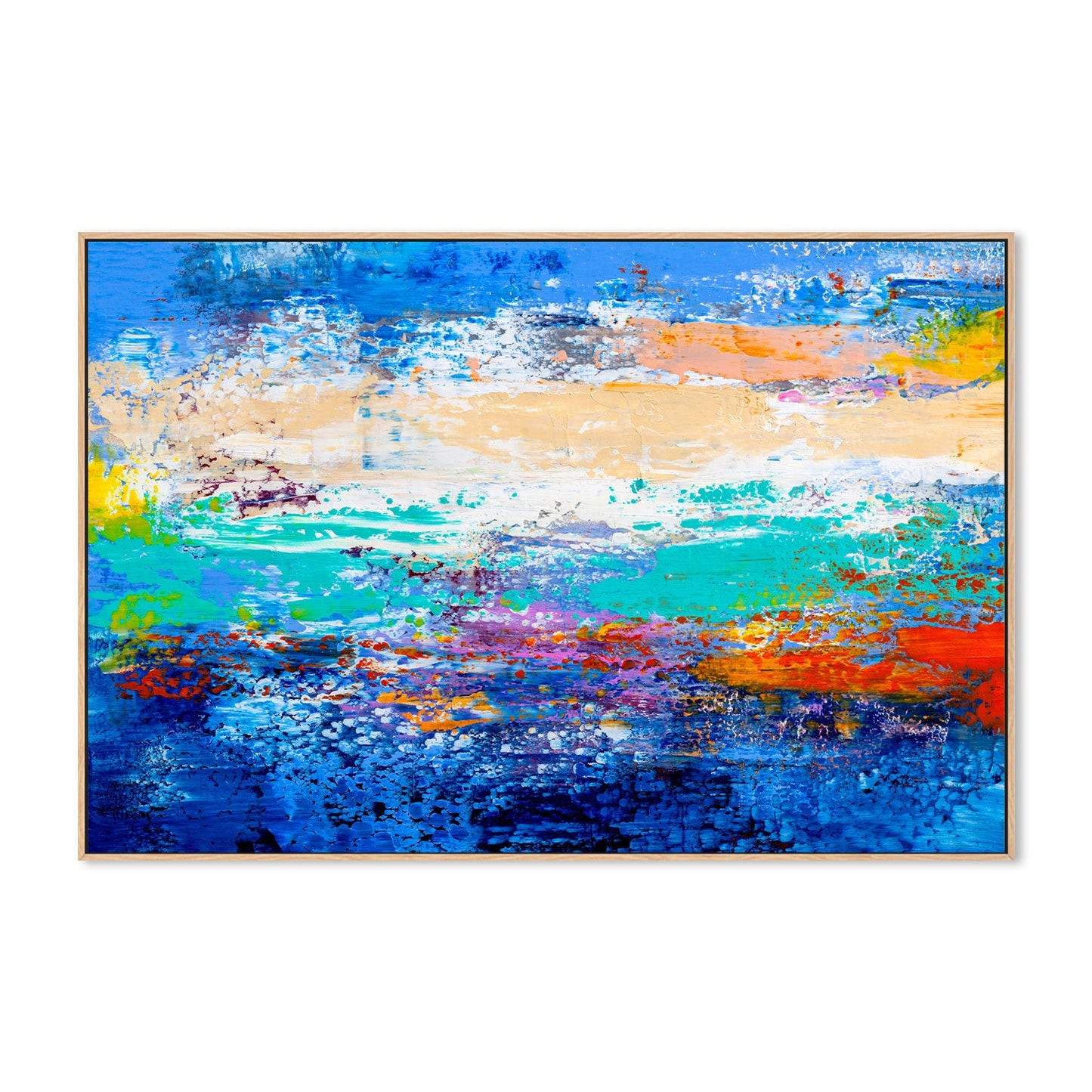 Ocean Coral , Hand-Painted Canvas