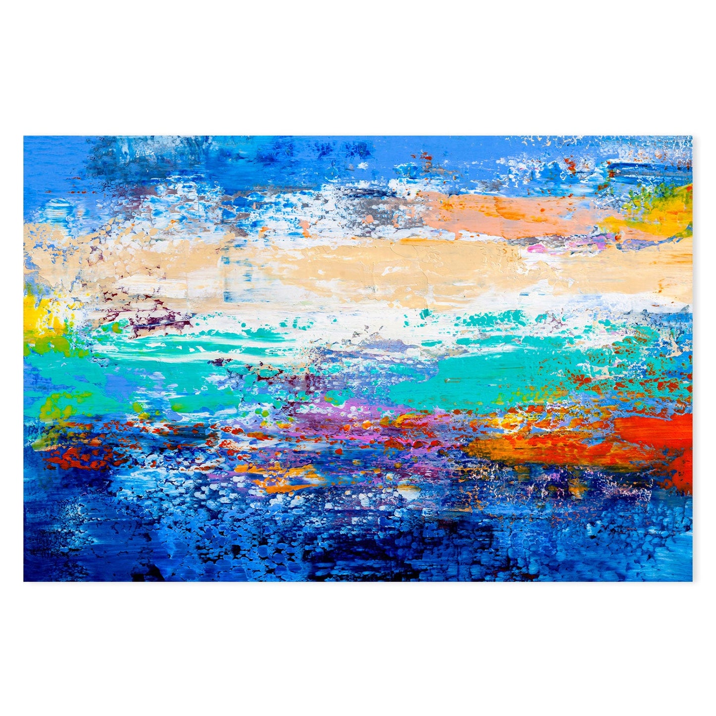 Ocean Coral , Hand-Painted Canvas