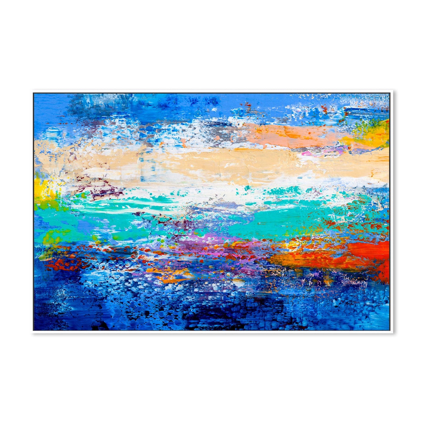 Ocean Coral , Hand-Painted Canvas