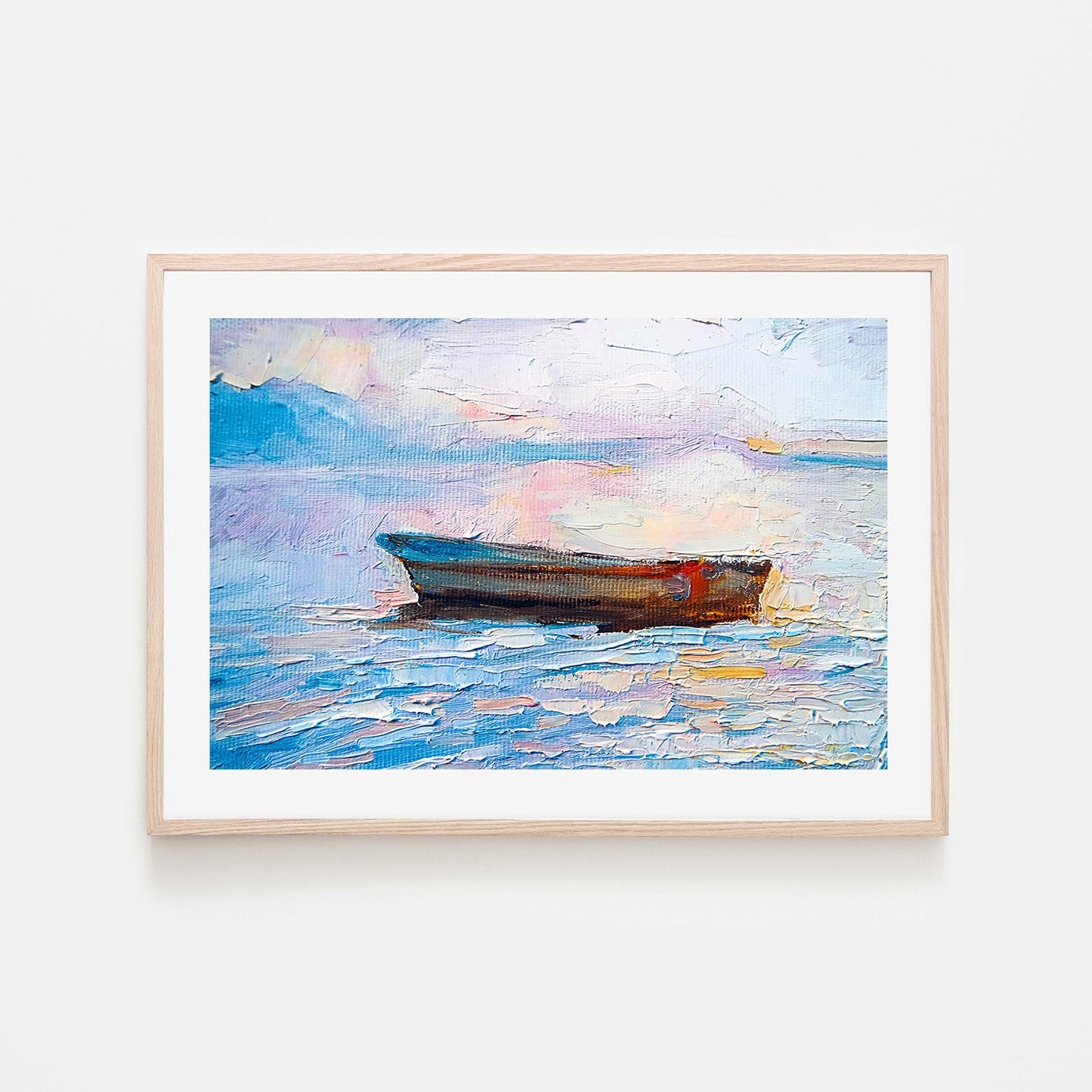 Rowboat , Hand-Painted Canvas