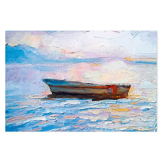 Rowboat , Hand-Painted Canvas