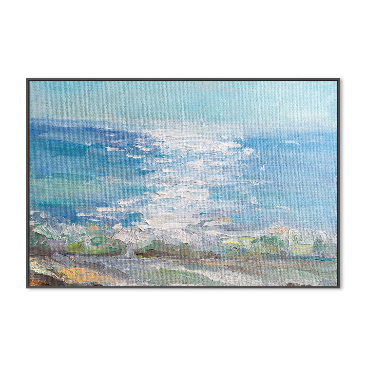 The Glistening Lake , Hand-Painted Canvas