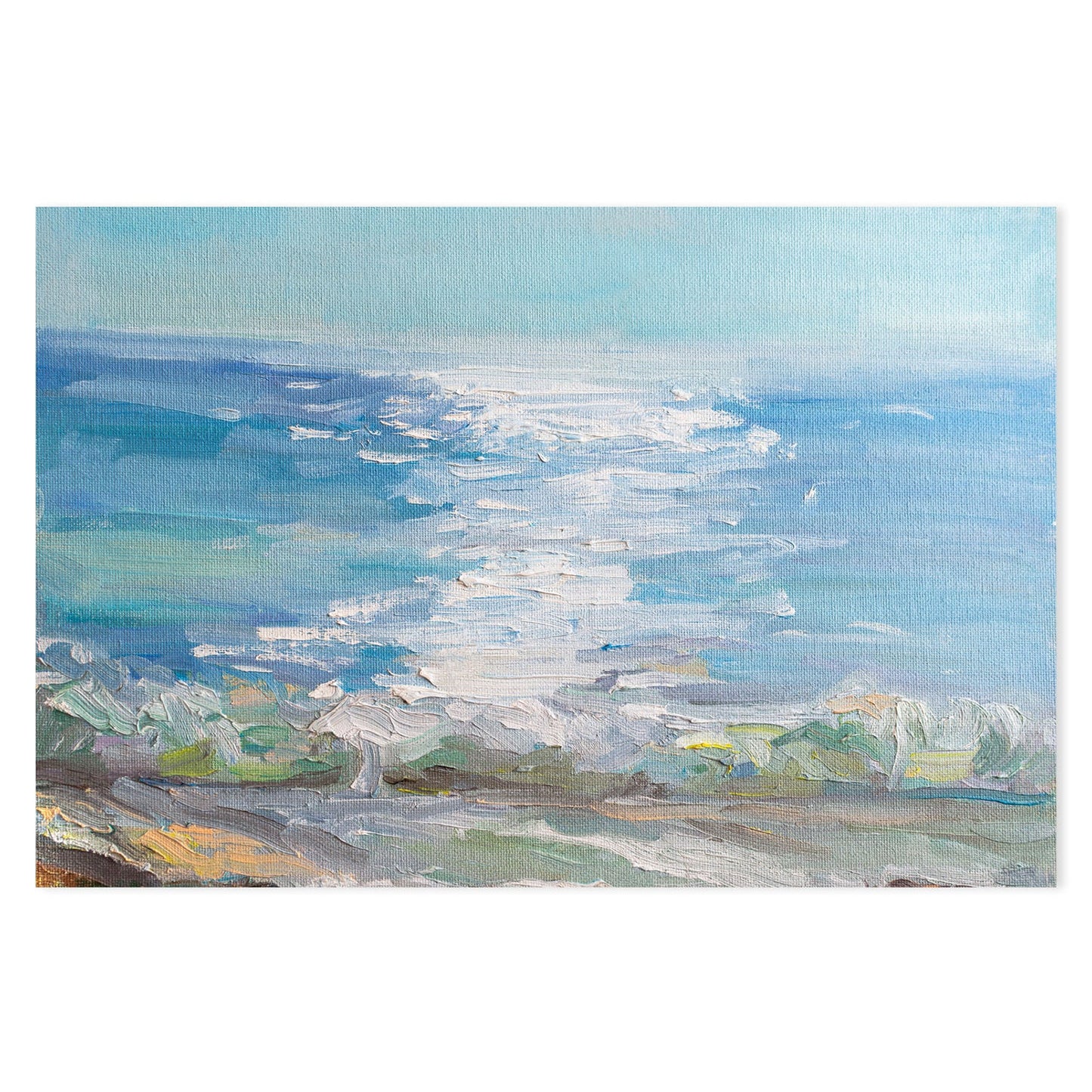 The Glistening Lake , Hand-Painted Canvas