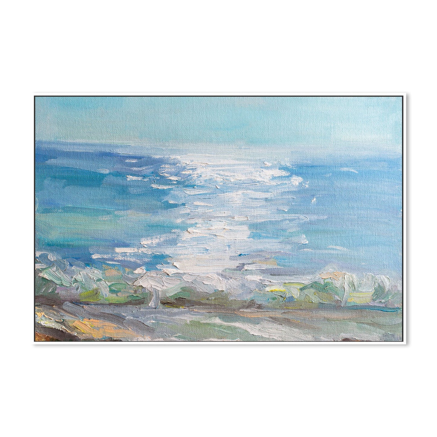 The Glistening Lake , Hand-Painted Canvas