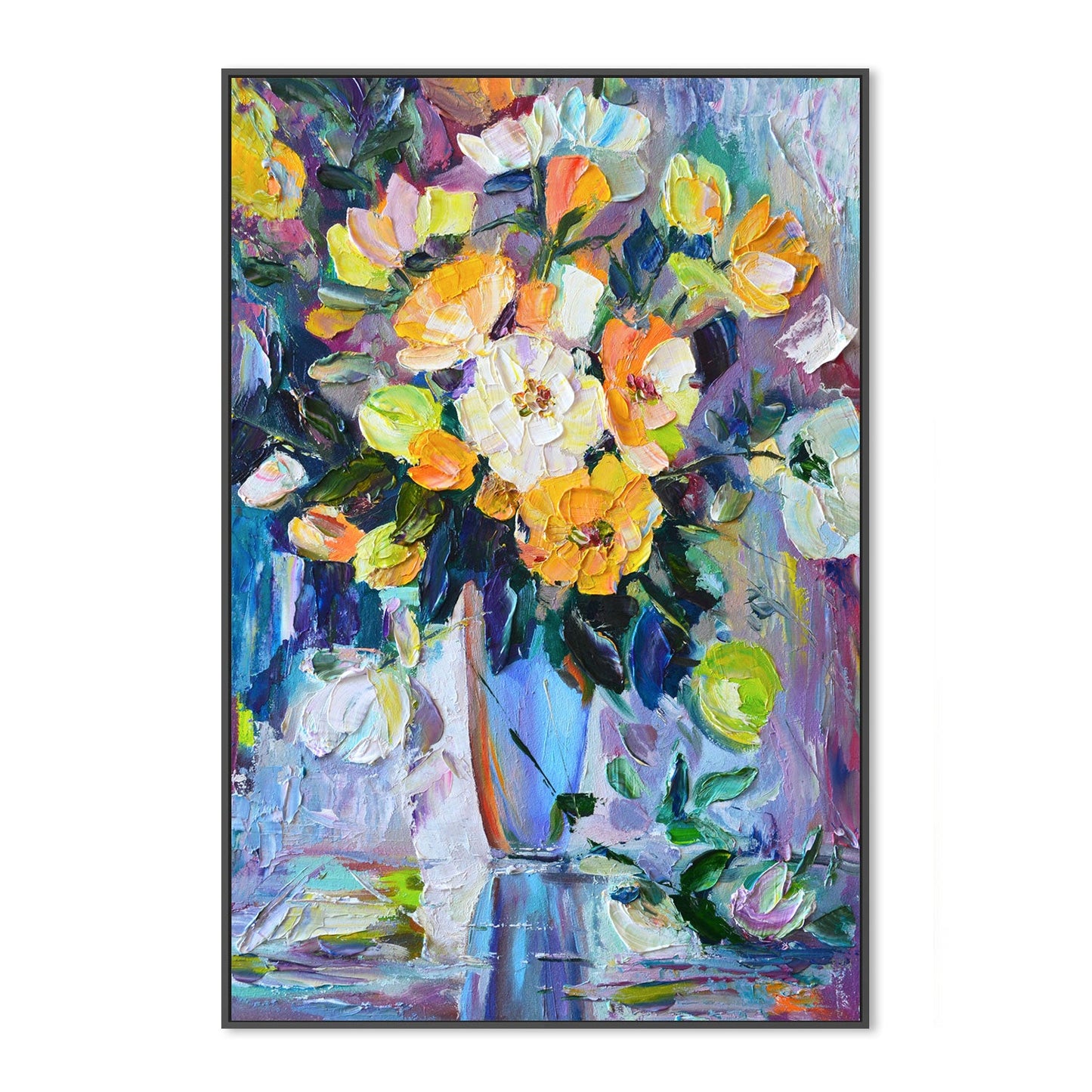 Orange Poppies , Hand-Painted Canvas