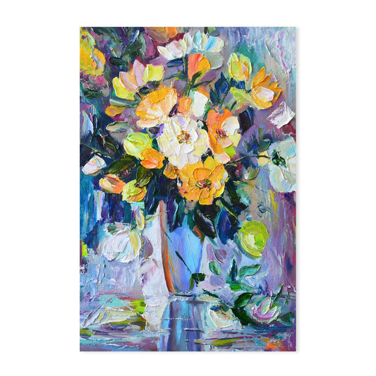 Orange Poppies , Hand-Painted Canvas