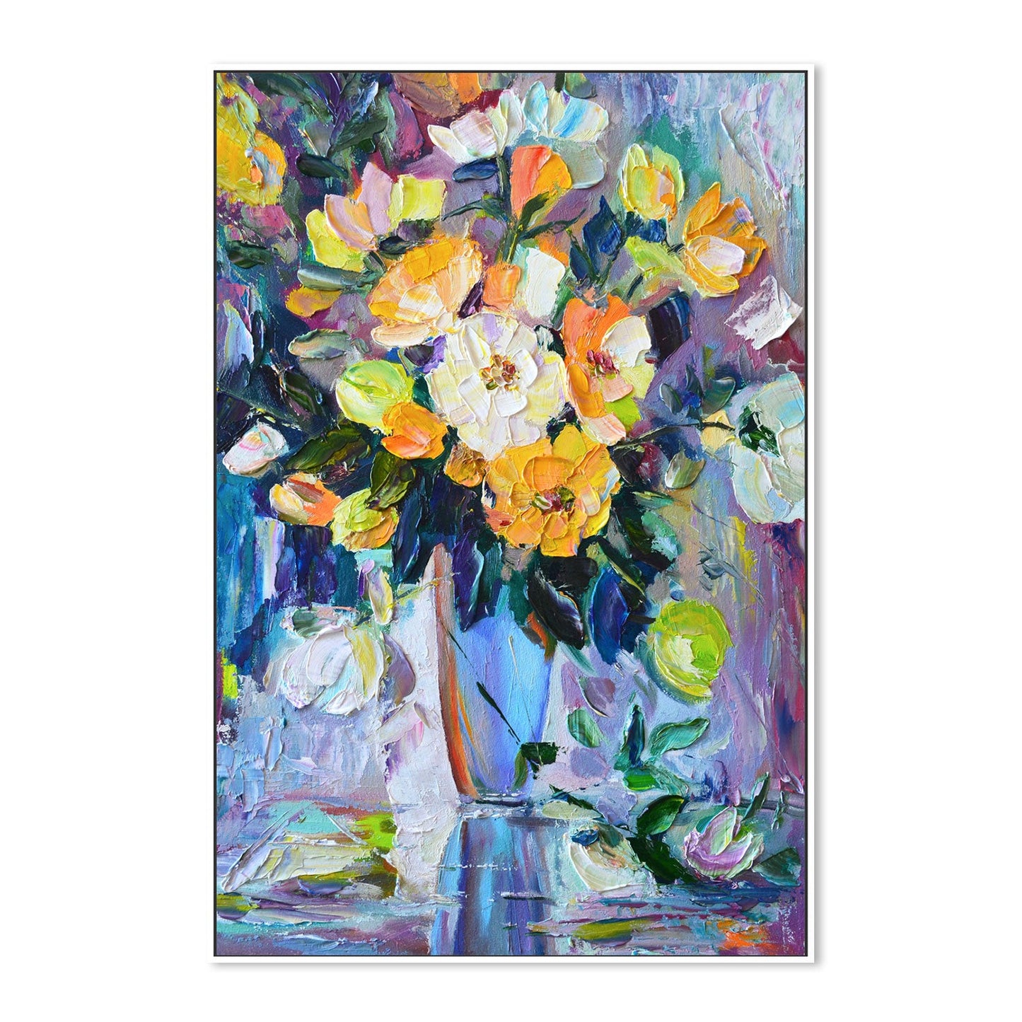 Orange Poppies , Hand-Painted Canvas