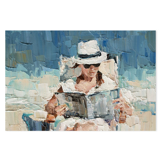 On Vacation , Hand-Painted Canvas