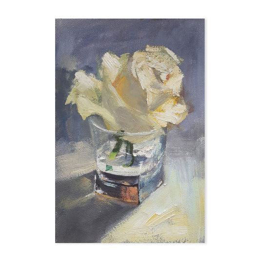 Glass Rose , Hand-Painted Canvas