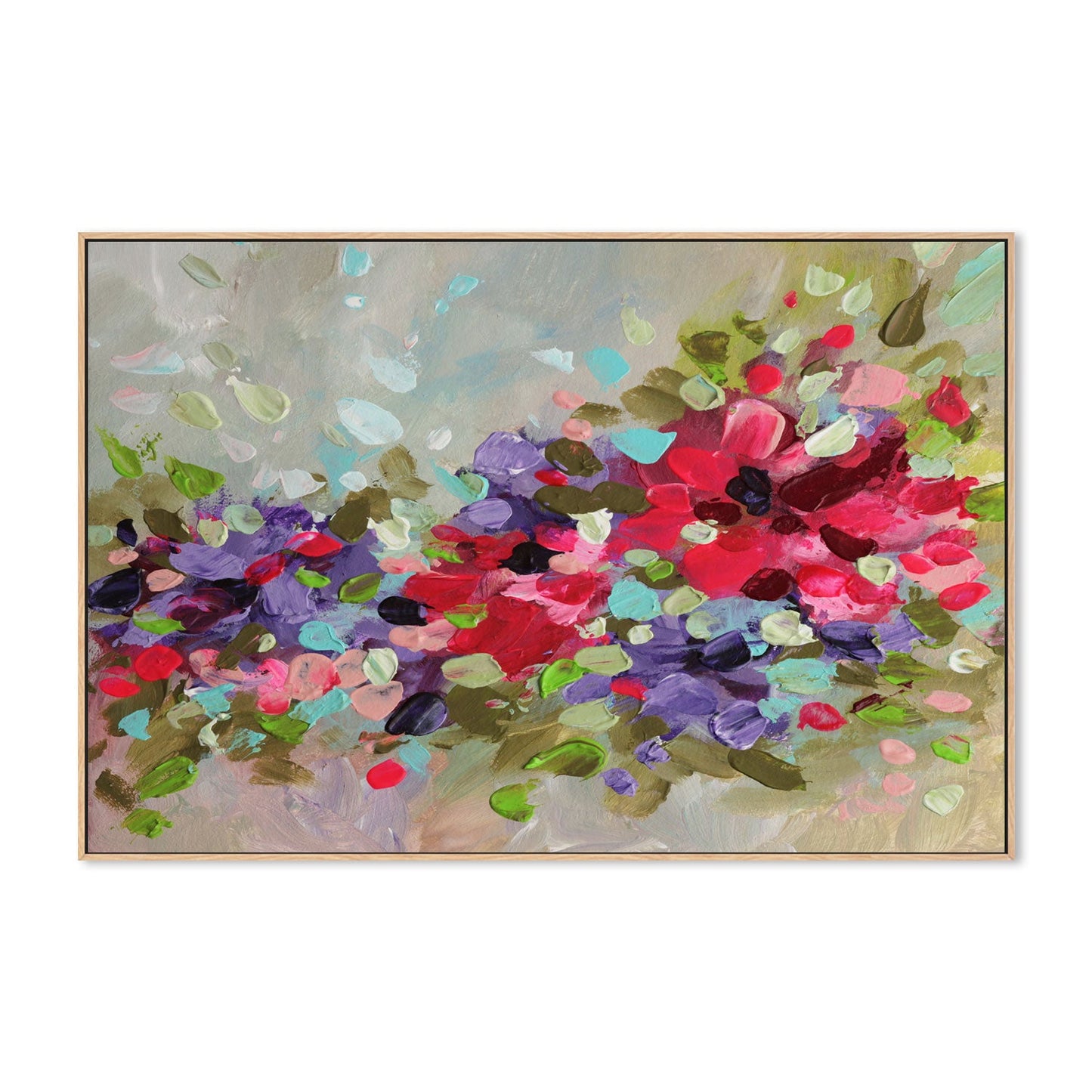 Colourful Array Of Petals , Hand-Painted Canvas