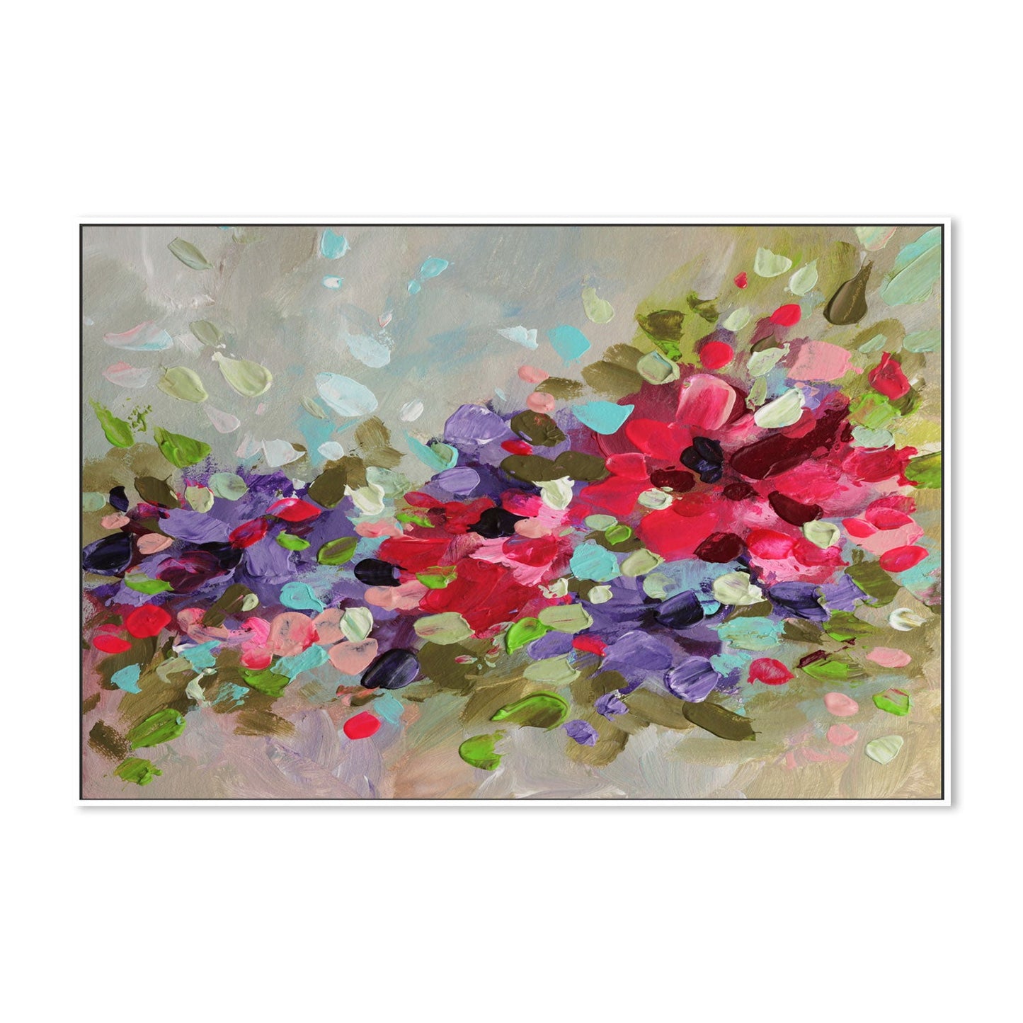 Colourful Array Of Petals , Hand-Painted Canvas