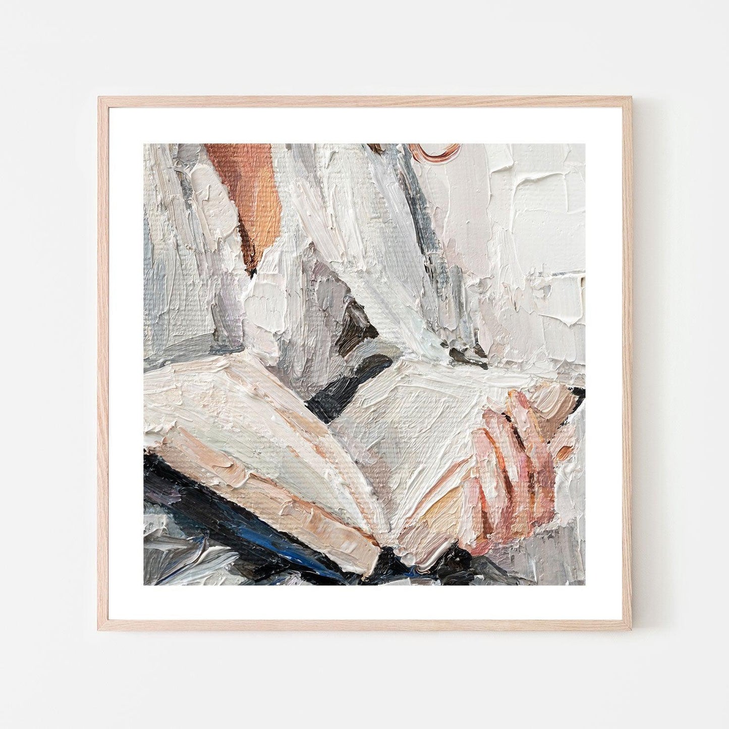 Quietly Reading, Style A , Hand-painted Canvas