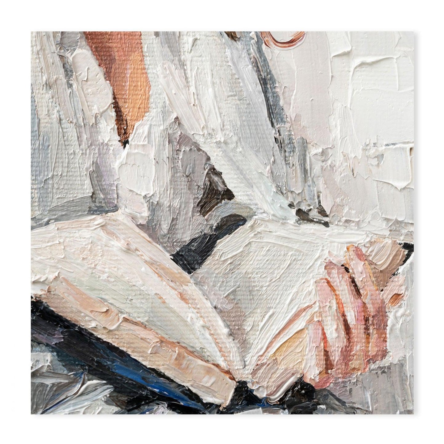 Quietly Reading, Style A , Hand-painted Canvas