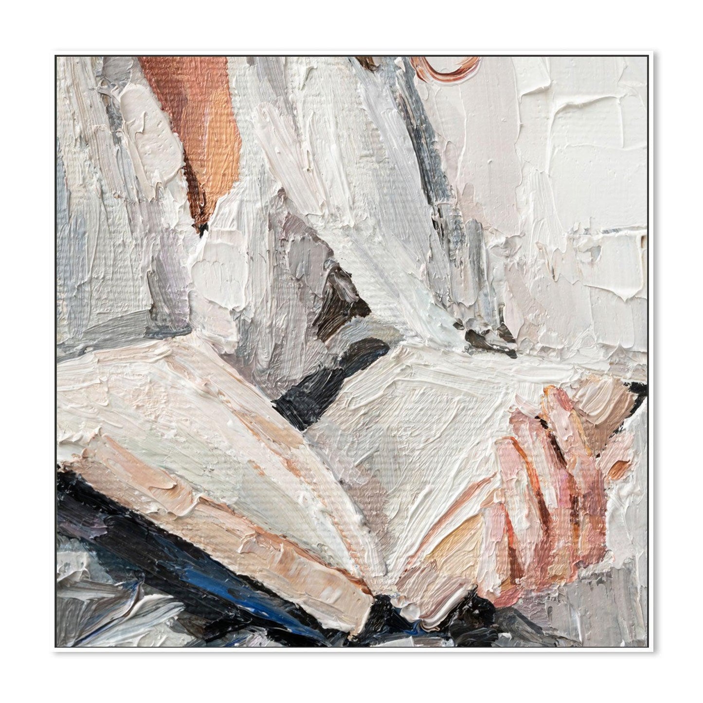 Quietly Reading, Style A , Hand-painted Canvas