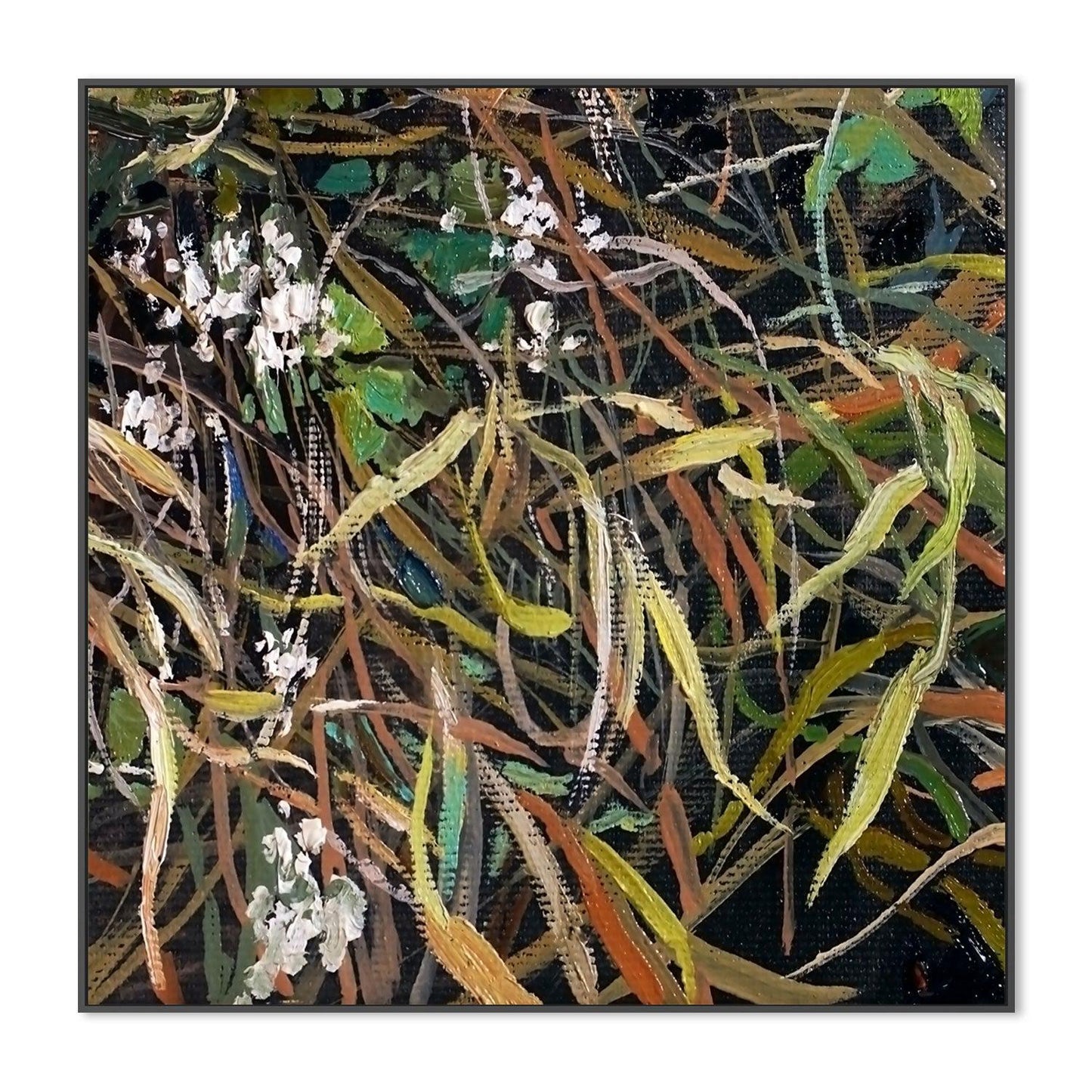 Leaves and Flowers , Hand-painted Canvas