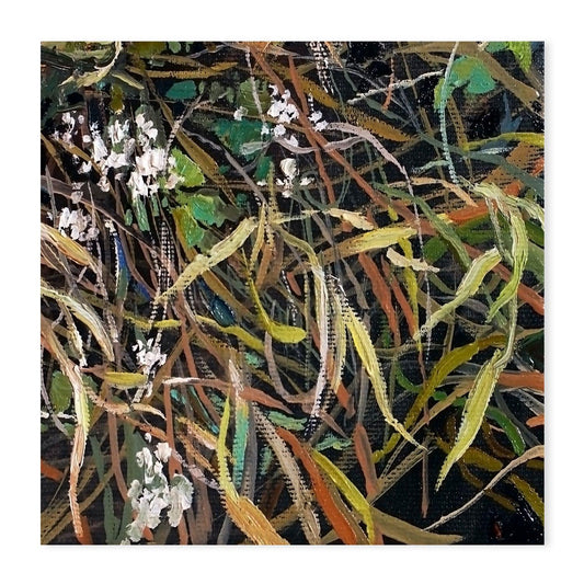 Leaves and Flowers , Hand-painted Canvas