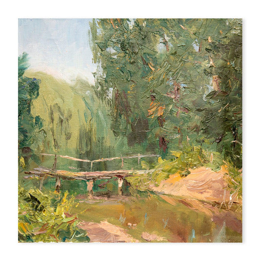 Over The Bridge , Hand-painted Canvas