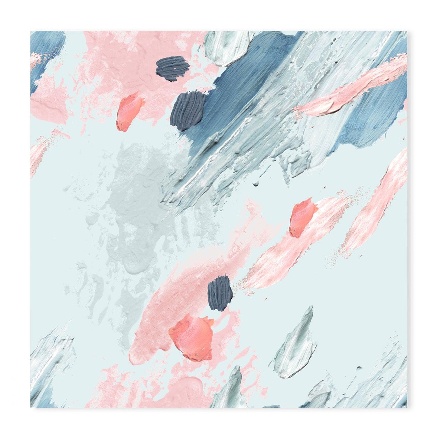 Pink and Mint Love , Hand-painted Canvas