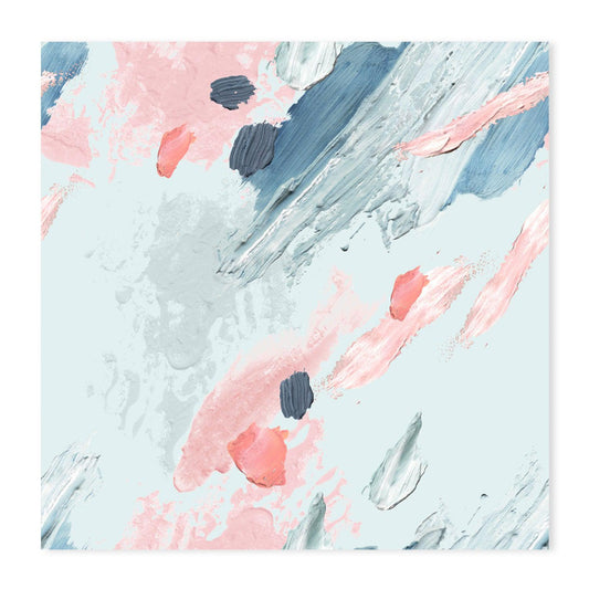 Pink and Mint Love , Hand-painted Canvas